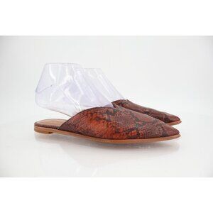 Madewell Women's The Emilia Mule Size 6.5 Slip On Pointed Flat Shoe Comfy Snake